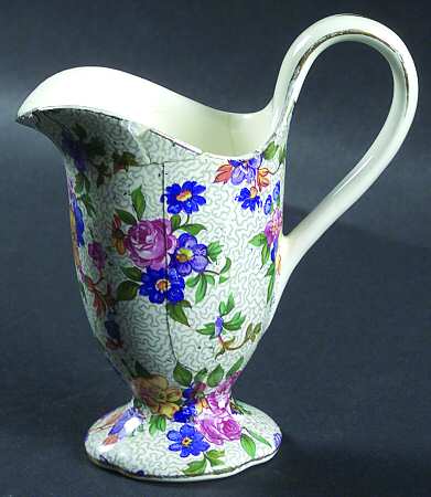 Warwick (Gray Lines, Gold Trim) Mini Creamer