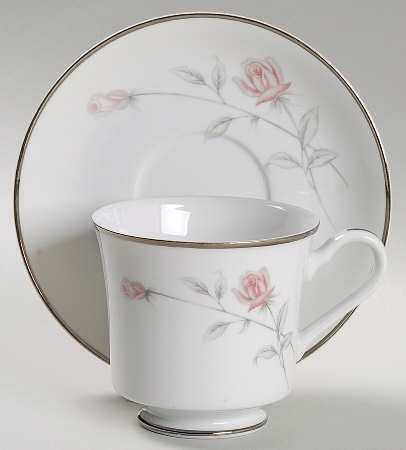 Lasting Rose Footed Cup & Saucer Set by Eternal
