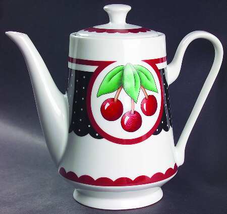 Cherry Cameo Coffee Pot & Lid