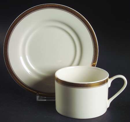 Century Gold Flat Cup & Saucer Set