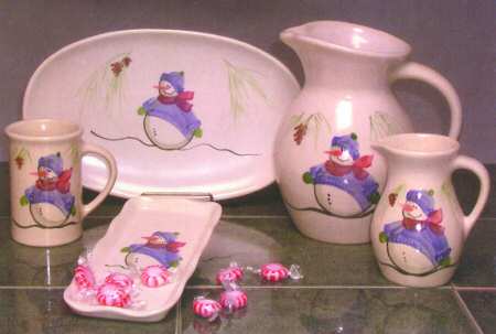 Snowman 54 Oz Pitcher by Emerson Creek Pottery