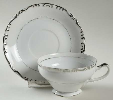 Regent Platinum Footed Cup & Saucer Set