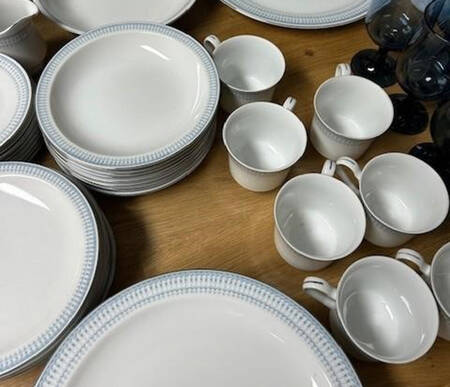 Caribbean Footed Cup & Saucer Set