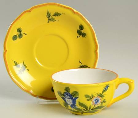 Marseilles Yellow Flat Cup & Saucer Set