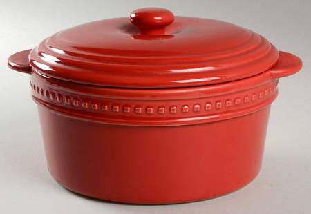 Kick It Up a Notch Red 2.5 Qt Round Covered Casserole