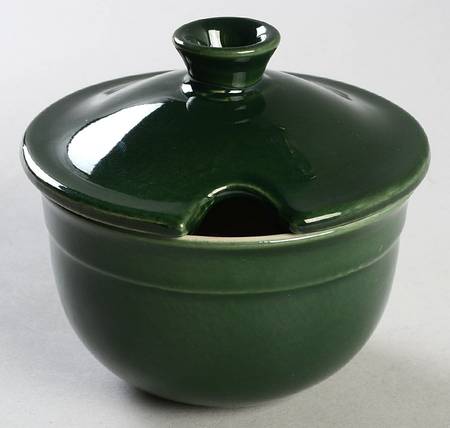 Le Potier Green (Olive) Sugar Bowl & Lid