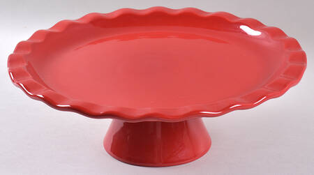 Cerise (Provencale Red) 12" Diameter Pedestal Cake Stand