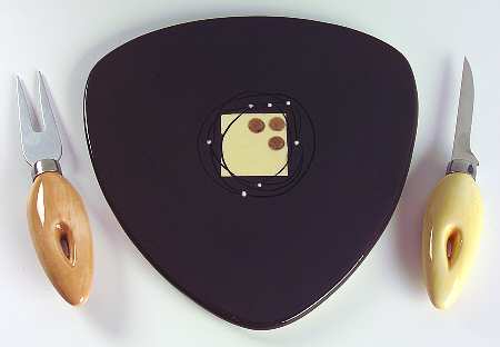 Jetson (3 Piece) Cheese Set (Tray, Knife & Pick)