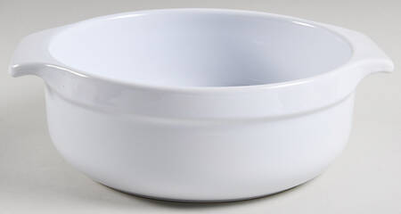 Blanc (White) 2 Qt Round Covered Casserole No Lid