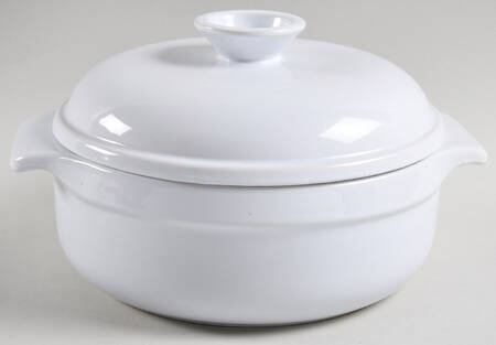 Blanc (White) 2 Qt Round Covered Casserole