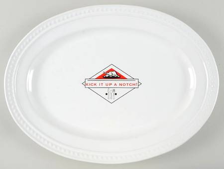 Kick It Up a Notch White 18" Oval Serving Platter by Emeril Lagasse