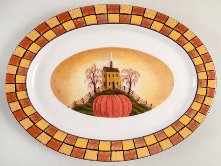 Autumn Splendor 14" Oval Serving Platter