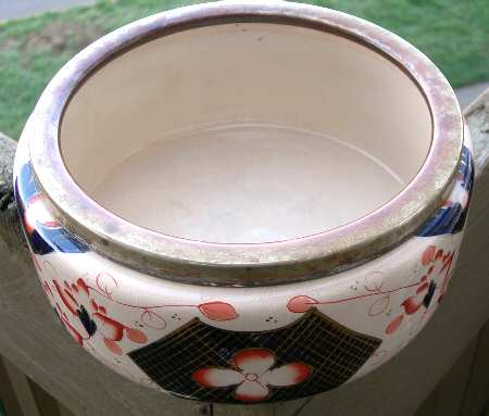2955 7" Salad Serving Bowl W/Metal Rim by W Wood & Co