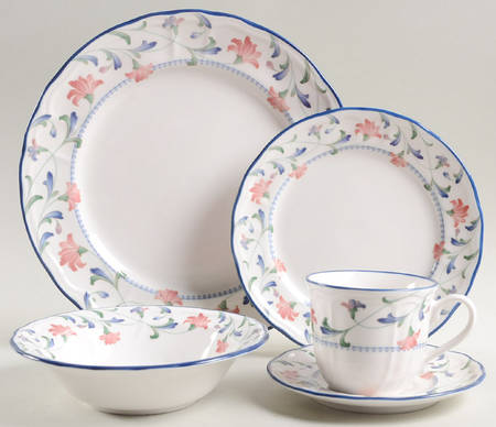Indigo Garden 5 Piece Place Setting