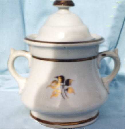 Tobacco Leaf Sugar Bowl & Lid by Elsmore & Forster