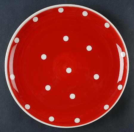 Plaid Polka Dot Red by Euro Ceramica
