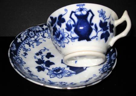 Japan Blue Footed Cup & Saucer Set by Jones, Shepherd & Co