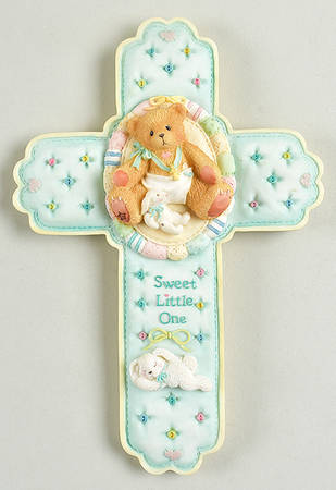 Cherished Teddies Baby Giftware Ceramic Wall Cross