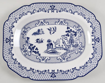 English Willow 18" Oval Serving Platter