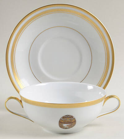 Imperial Egg Collection Flat Cream Soup Bowl & Saucer Set