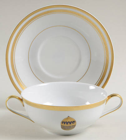 Imperial Egg Collection Flat Cream Soup Bowl & Saucer Set