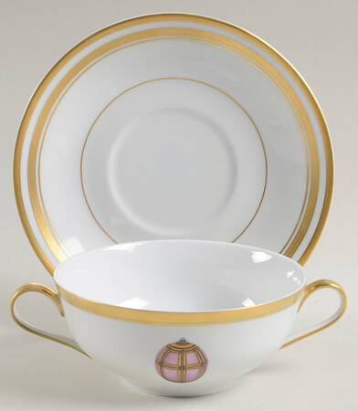 Imperial Egg Collection Flat Cream Soup Bowl & Saucer Set