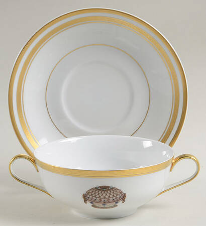 Imperial Egg Collection Flat Cream Soup Bowl & Saucer Set