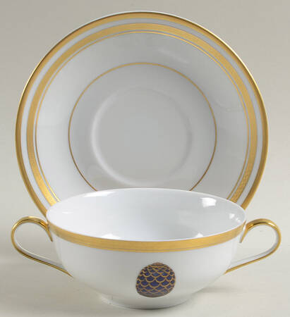 Imperial Egg Collection Flat Cream Soup Bowl & Saucer Set