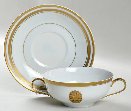 Imperial Egg Collection Flat Cream Soup Bowl & Saucer Set