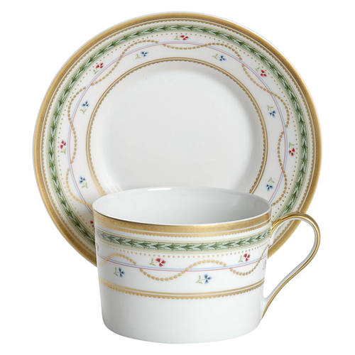 Luxembourg Green Flat Cup & Saucer Set