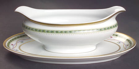 Luxembourg Green Gravy Boat & Underplate