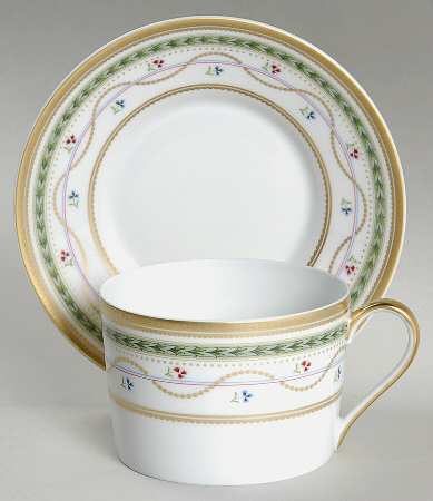 Luxembourg Green Flat Cup & Saucer Set
