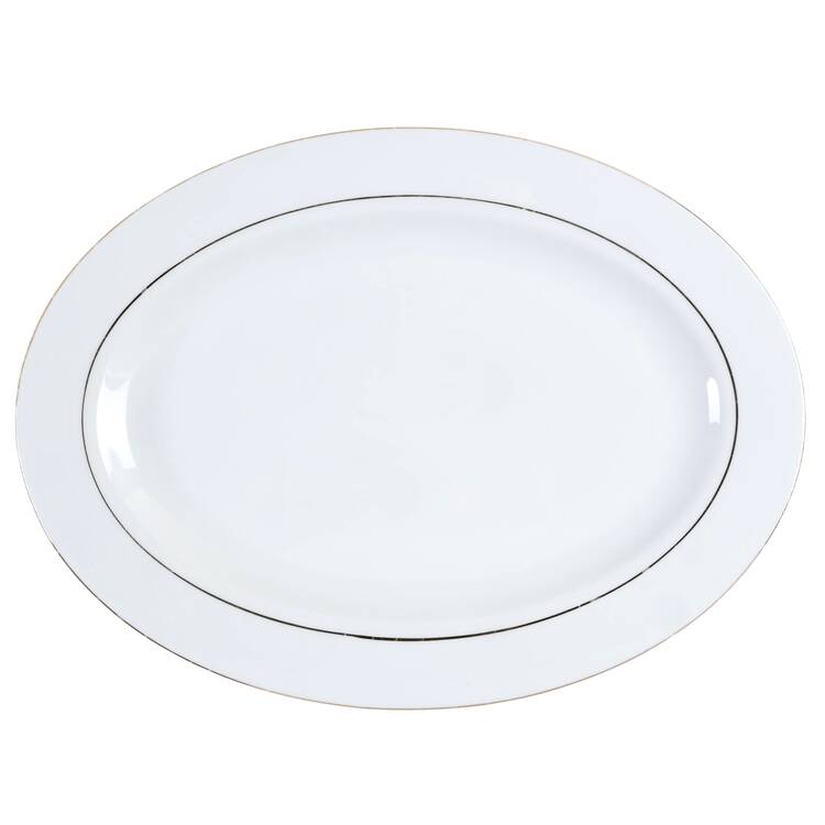 Classic Gold (Coupe, Gold Trim&Rings) 12" Oval Serving Platter