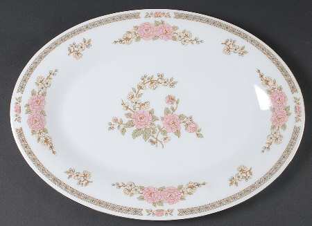 Floral Mist 14" Oval Serving Platter