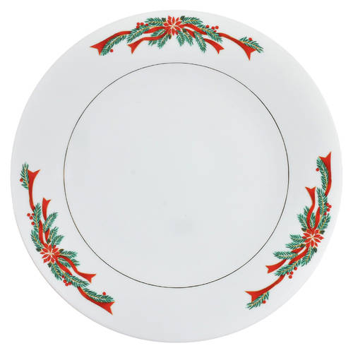 Poinsettia & Ribbon Dinner Plate