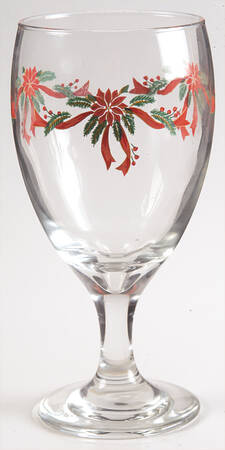 Poinsettia & Ribbon 12 Oz Glassware Iced Tea