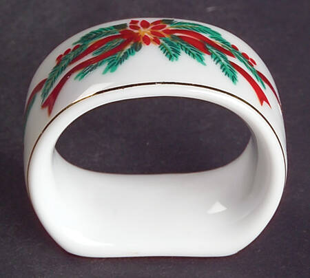 Poinsettia & Ribbon Napkin Ring