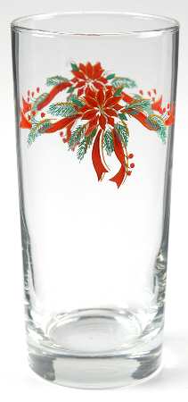 Poinsettia & Ribbon 14 Oz Glassware Tumbler