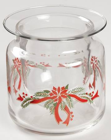 Poinsettia & Ribbon 2 Piece Glassware Candle Votive