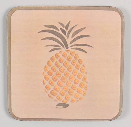 Pineapple Cork Back Square Coaster