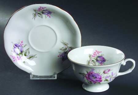 Flower Spray (Poland) Footed Cup & Saucer Set