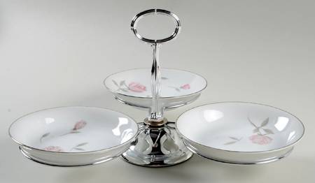 Argent 7" x 12" 3-Part Relish & Metal Stand (FR) HC