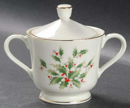 Holly Holiday Sugar Bowl & Lid