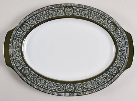 Forest Damask 12" Oval Serving Platter