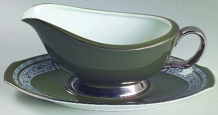 Forest Damask Gravy Boat & Underplate