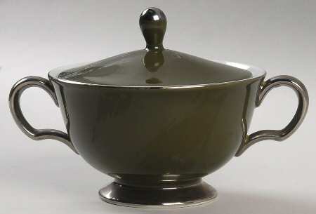 Forest Damask Sugar Bowl & Lid