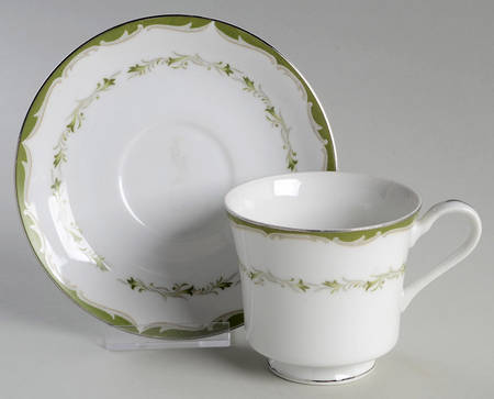 Green Bay Footed Cup & Saucer Set