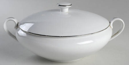 Silver White Round Covered Vegetable