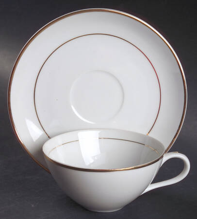 Sonnet (Gold Trim) Flat Cup & Saucer Set