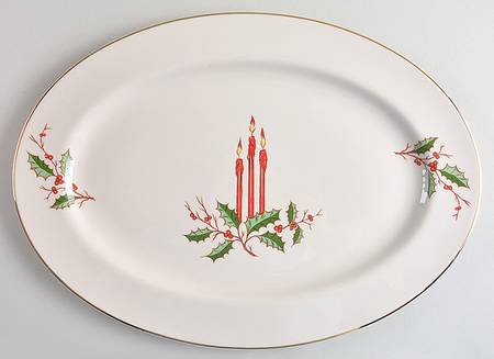 Christmas (Rim) 15" Oval Serving Platter